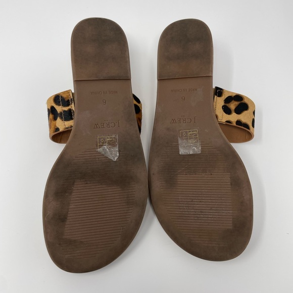 J. Crew Factory Leopard Calf Hair Slide Sandals - Picture 3 of 3